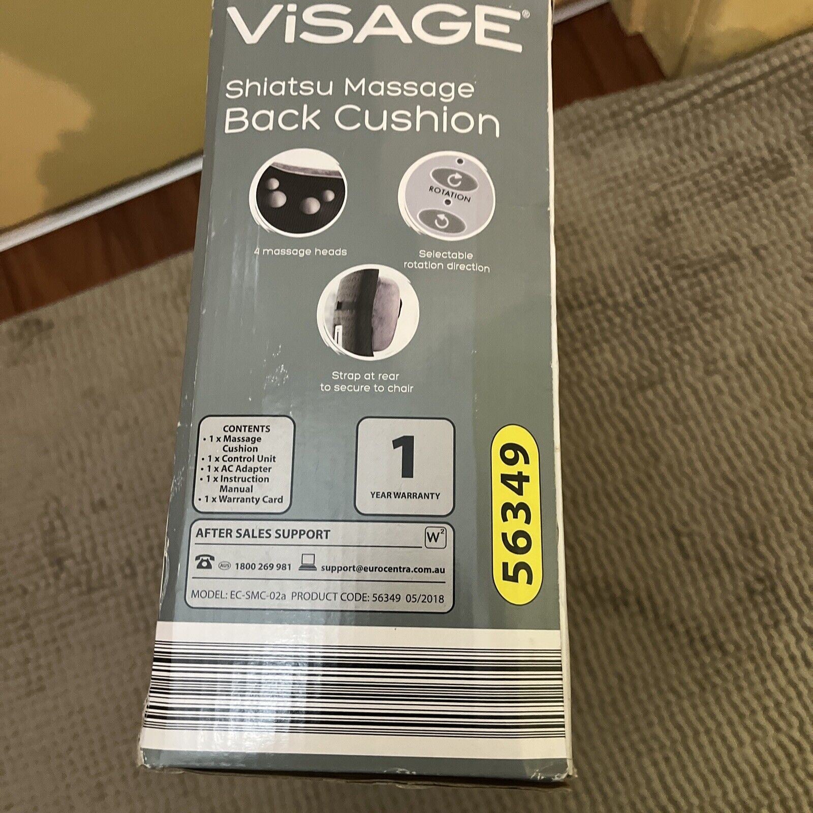 Visage Shiatsu Massage Back Cushion with Heating NEW Retro Unit