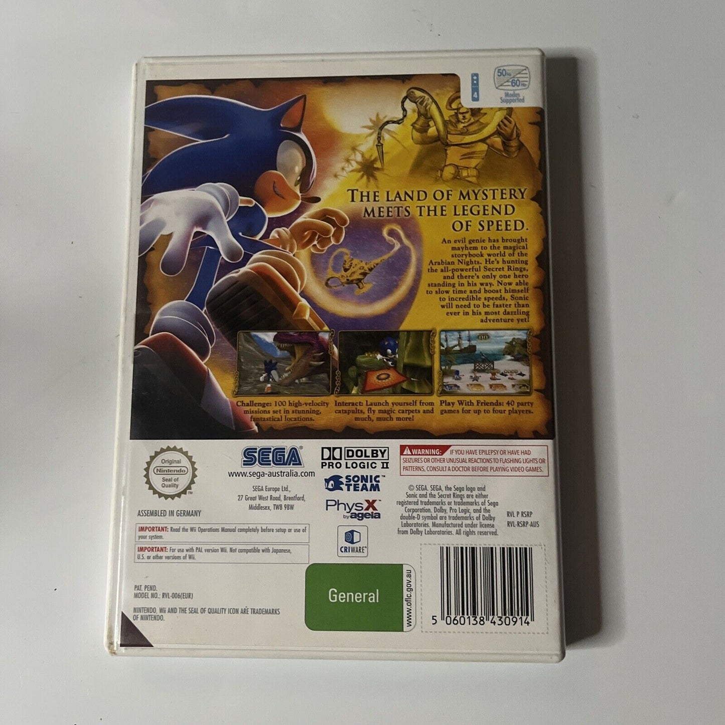 Sonic And The Secret Rings Nintendo Wii PAL