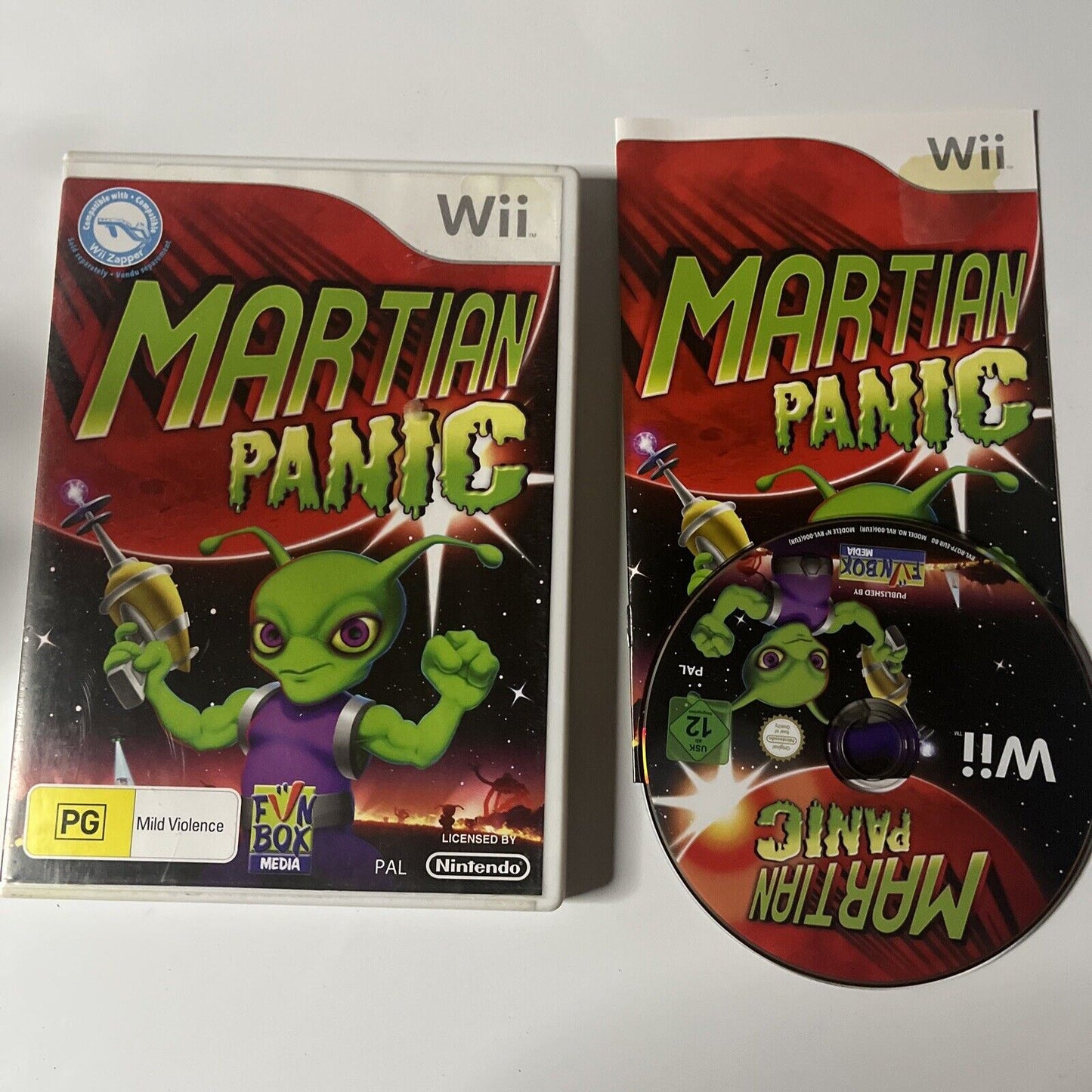 Martian Panic Game - Nintendo Wii With Manual PAL