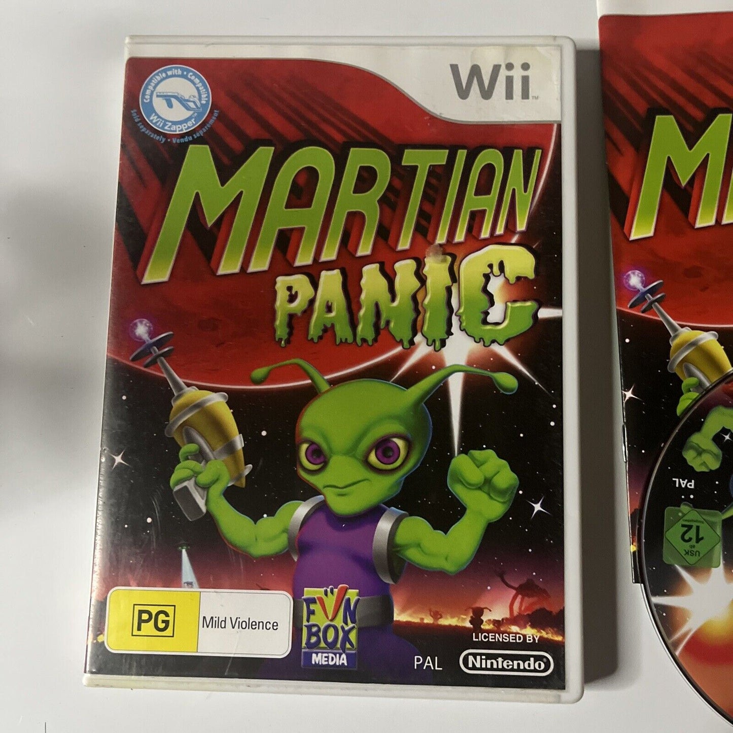 Martian Panic Game - Nintendo Wii With Manual PAL