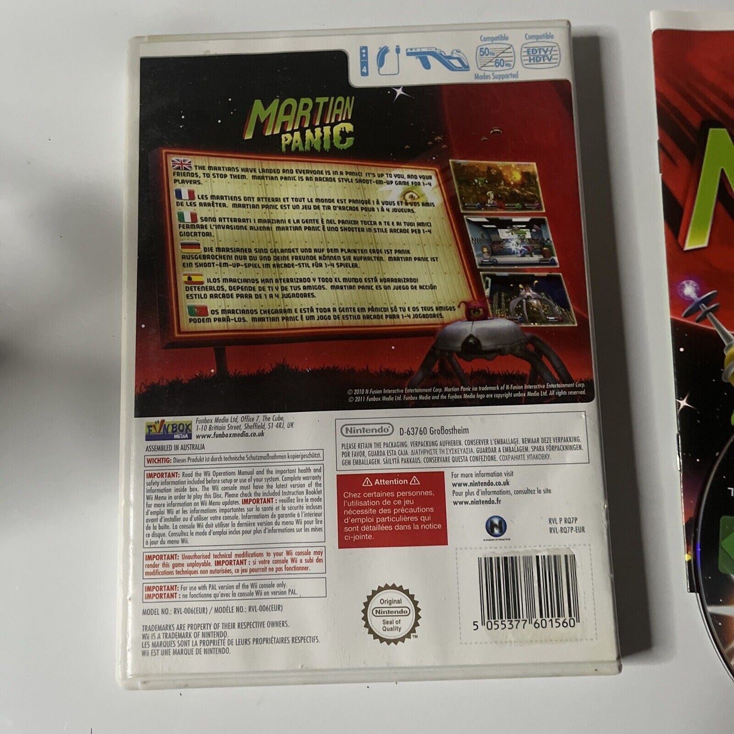 Martian Panic Game - Nintendo Wii With Manual PAL