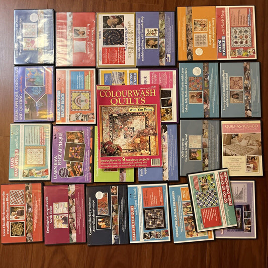 25x Quilting Tutorial DVDs and 1x Magazine Region Free