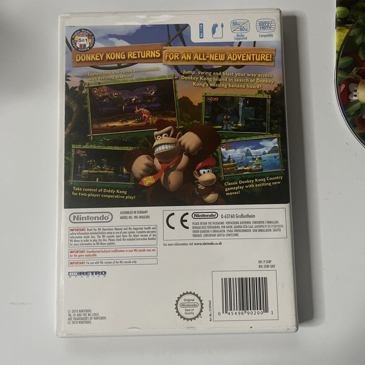 Donkey Kong Country Returns (Nintendo Wii, 2010) With Manual PAL