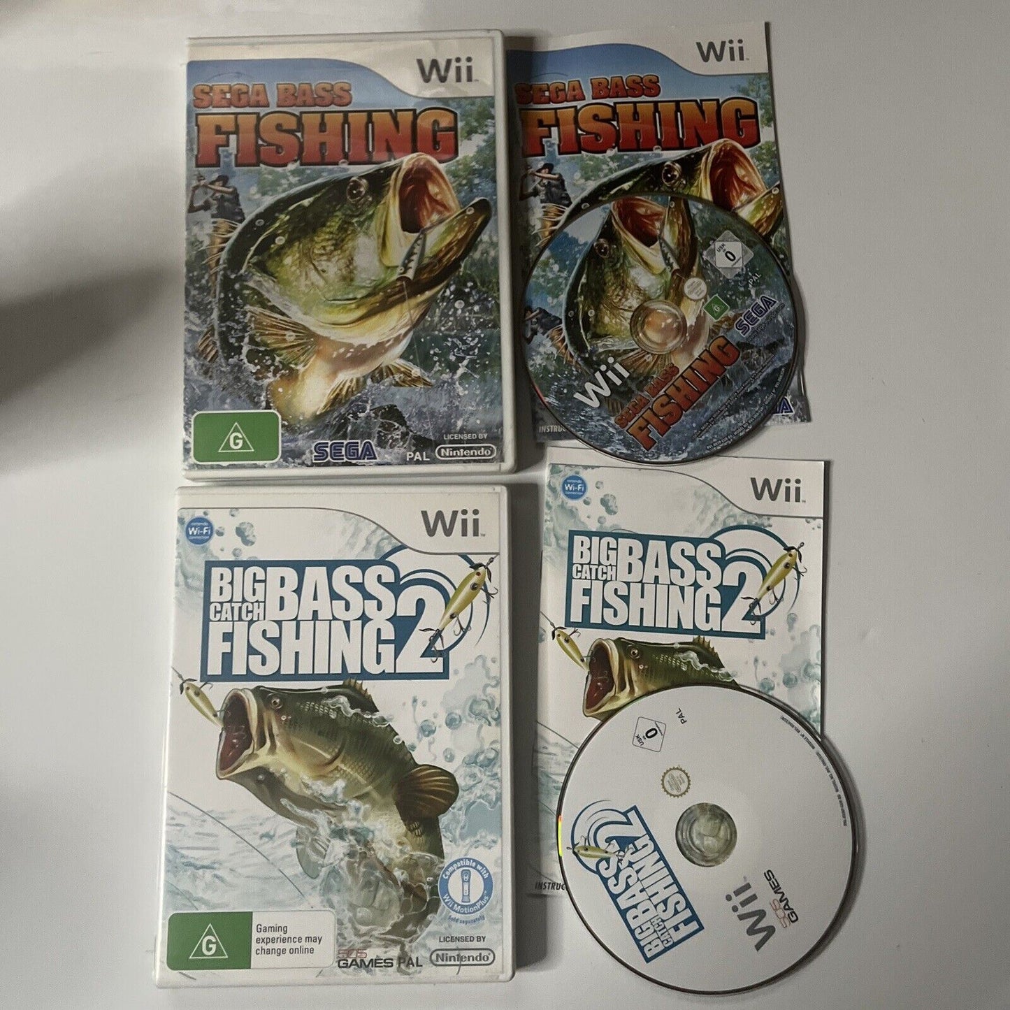 Big Catch Bass Fishing 1 & 2  : Wii (Game, Nintendo Wii, PAL) with Manual