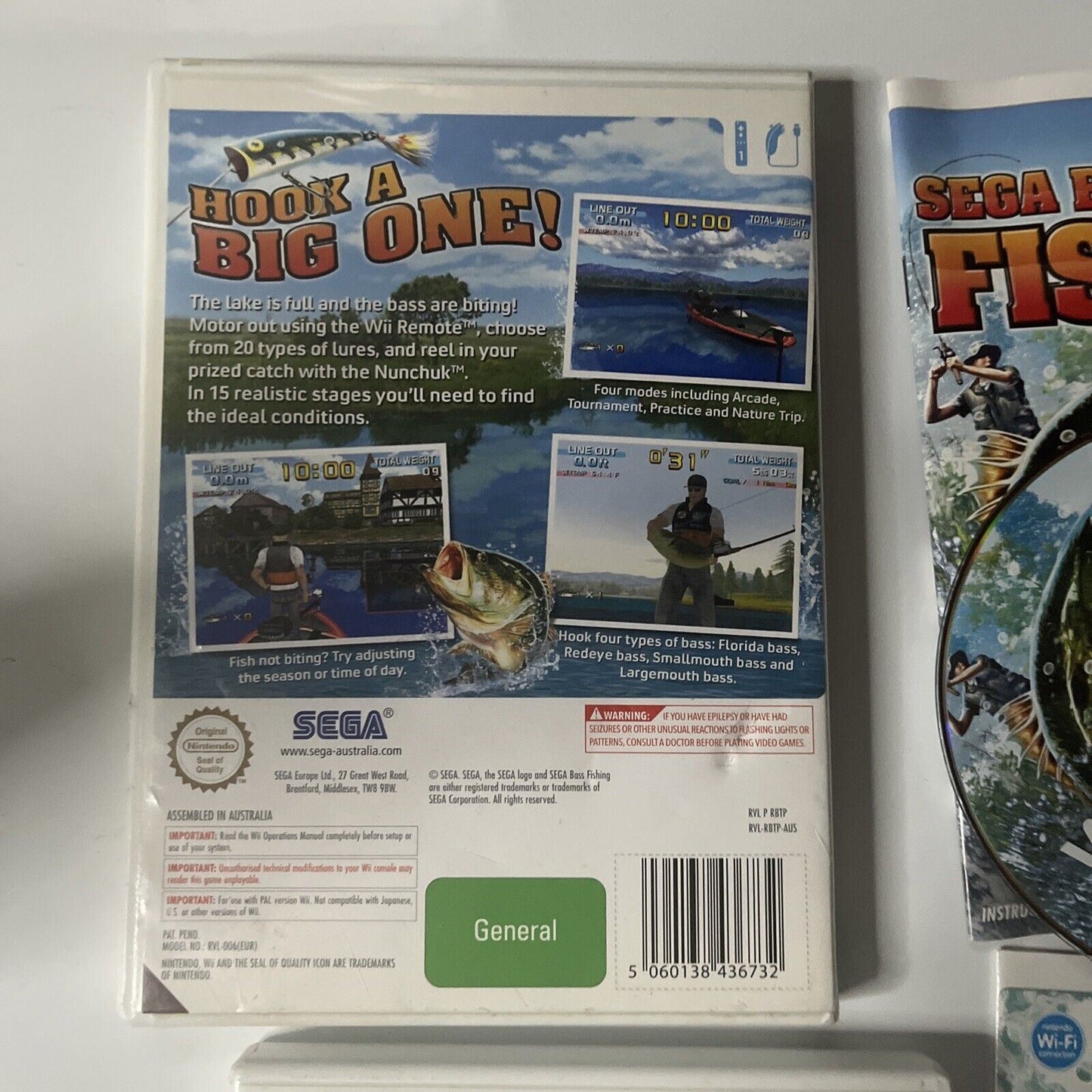 Big Catch Bass Fishing 1 & 2  : Wii (Game, Nintendo Wii, PAL) with Manual