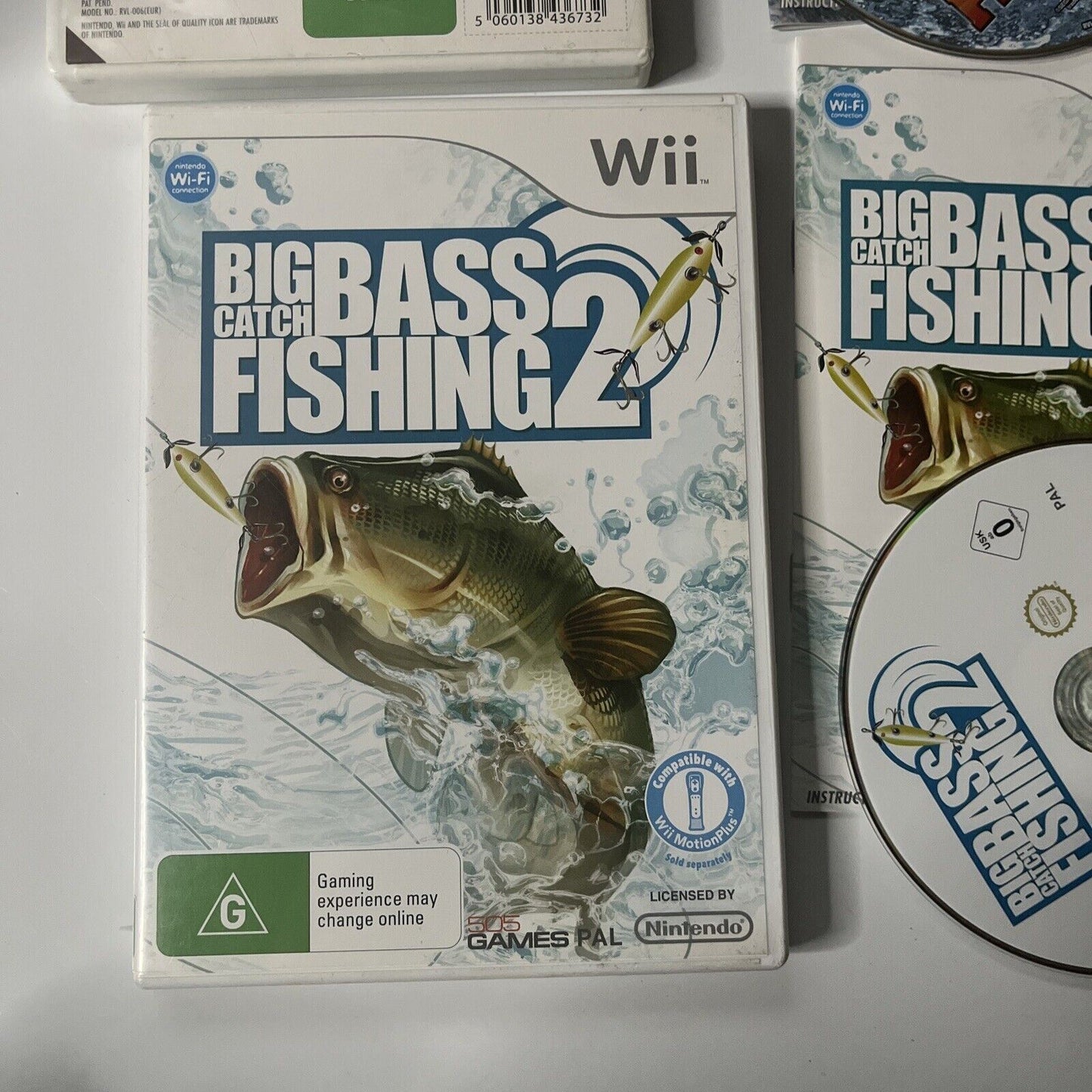 Big Catch Bass Fishing 1 & 2  : Wii (Game, Nintendo Wii, PAL) with Manual