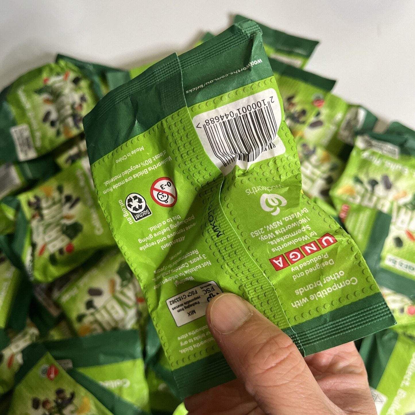 59x Unopened Sealed Woolworths Bricks Packets / Packs Lot - Mini Collectables