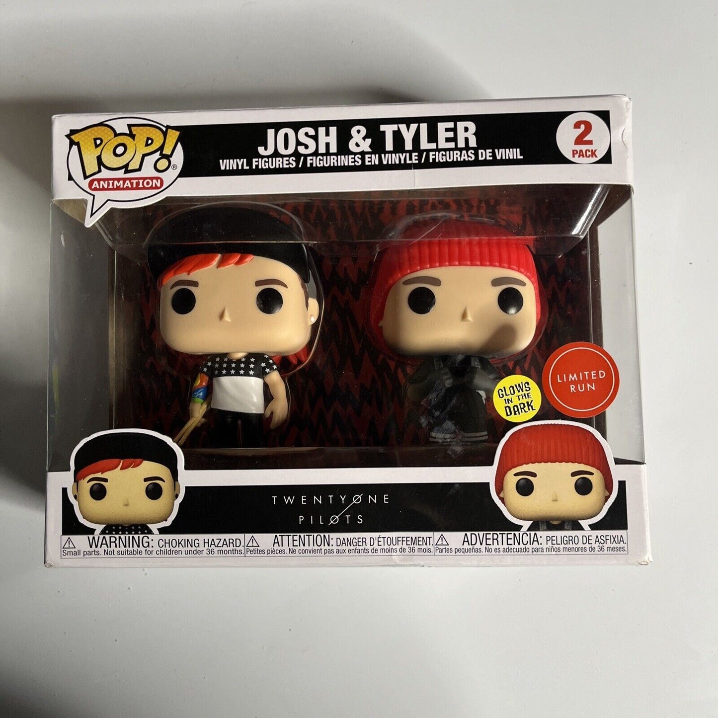 Josh & Tyler Twenty One Pilots Funko Pop Glows In The Dark Limited Run