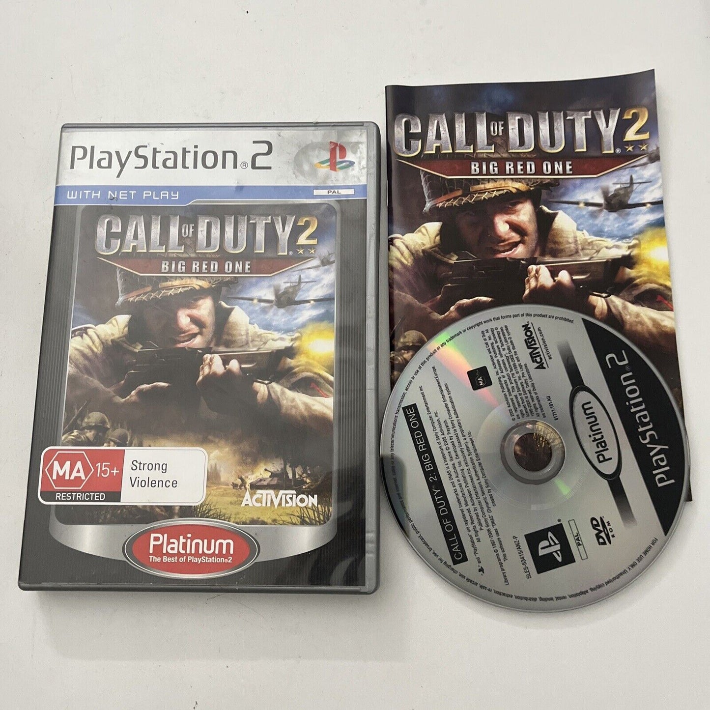 Call of Duty 2 II Big Red One PS2 PlayStation 2 Game With Manual PAL