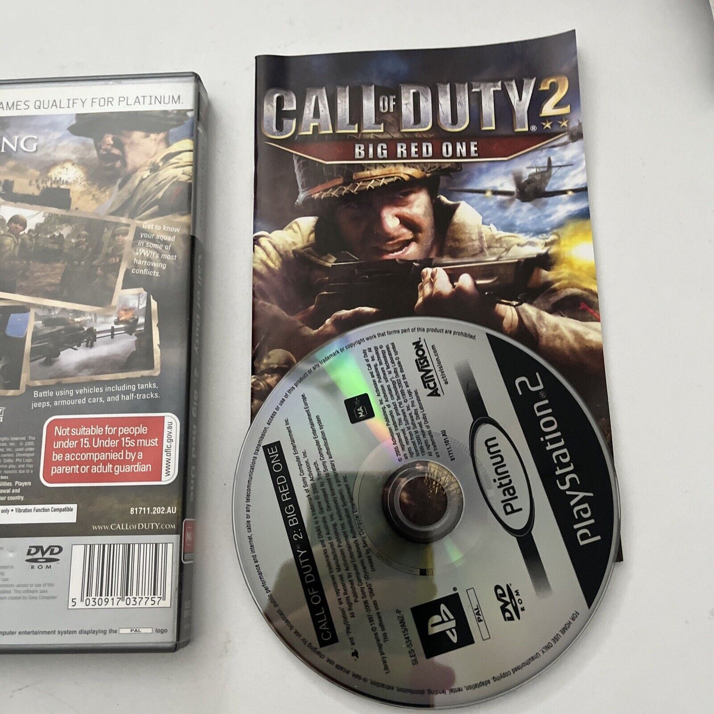 Call of Duty 2 II Big Red One PS2 PlayStation 2 Game With Manual PAL