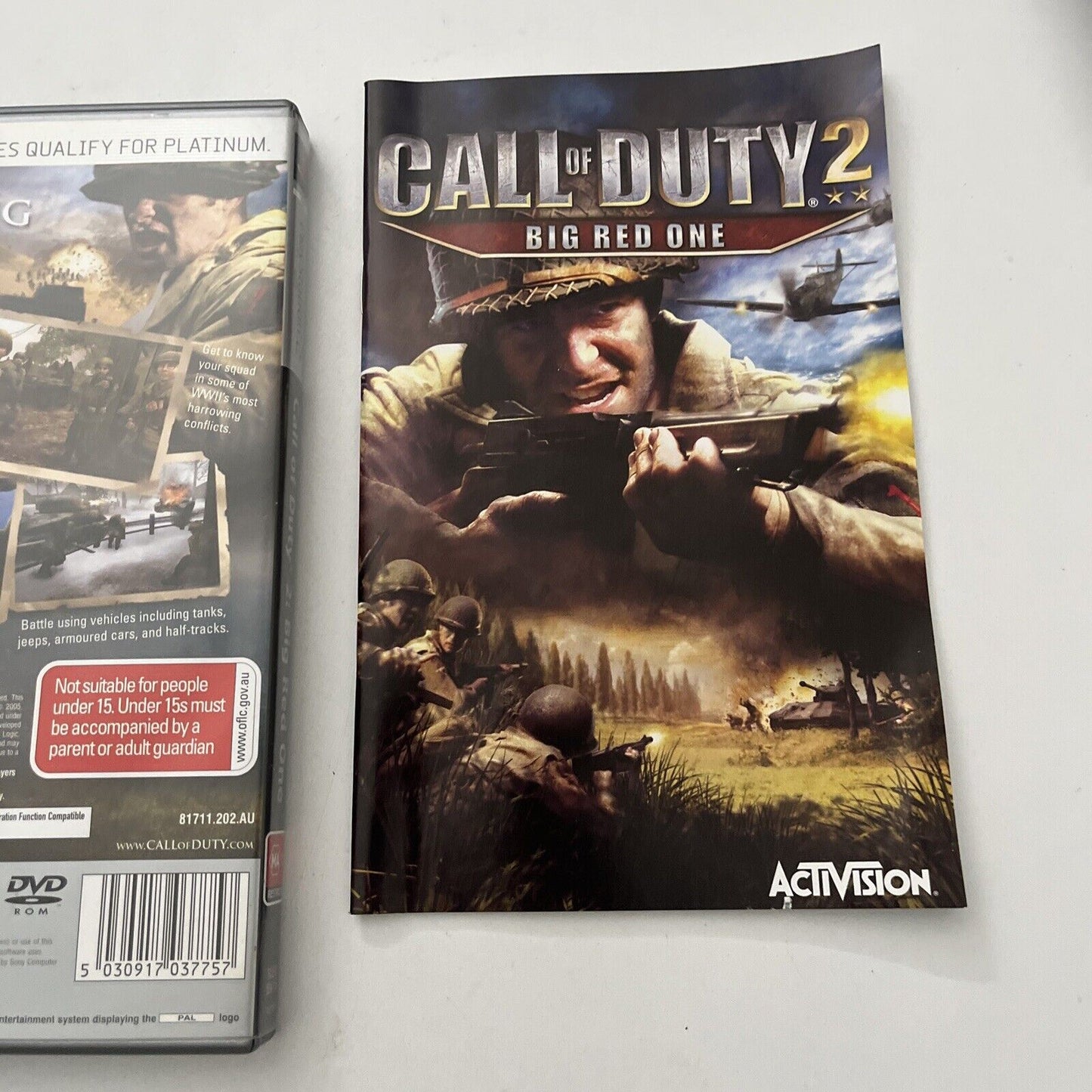 Call of Duty 2 II Big Red One PS2 PlayStation 2 Game With Manual PAL