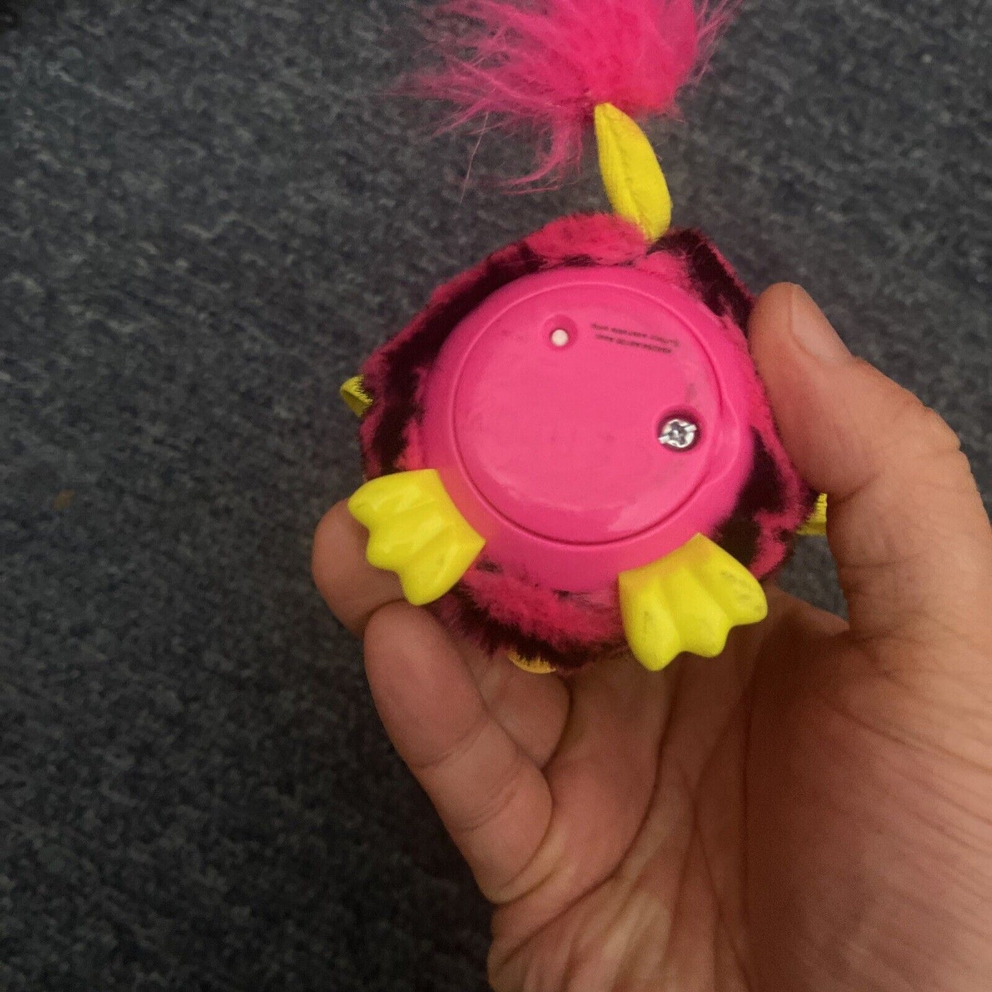 Furby boom 6" & Mini Furby 3" straight stripes 2012 dark pink black HASBRO