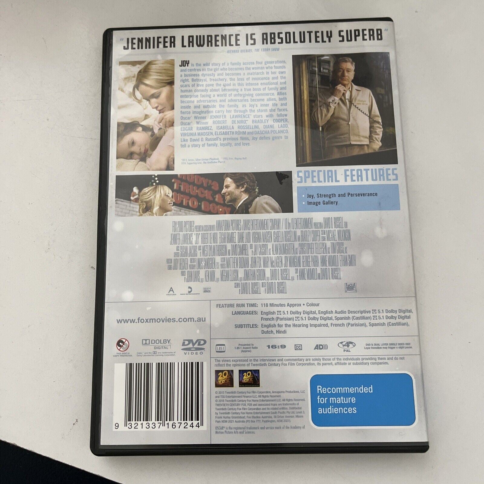 Joy DVD 2015 NEW Jennifer Lawrence Robert De Niro Bradley