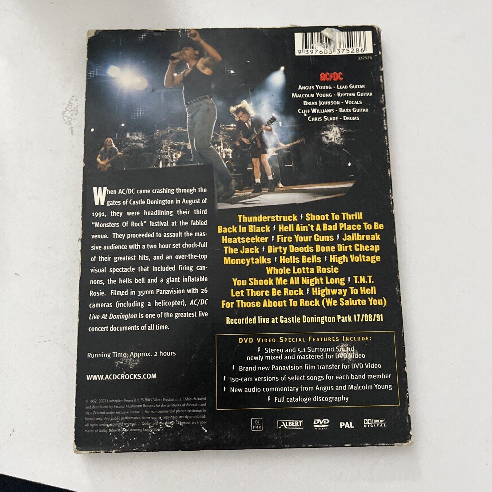 AC/DC - Live At Donington (DVD, 1991) All Regions – Retro Unit