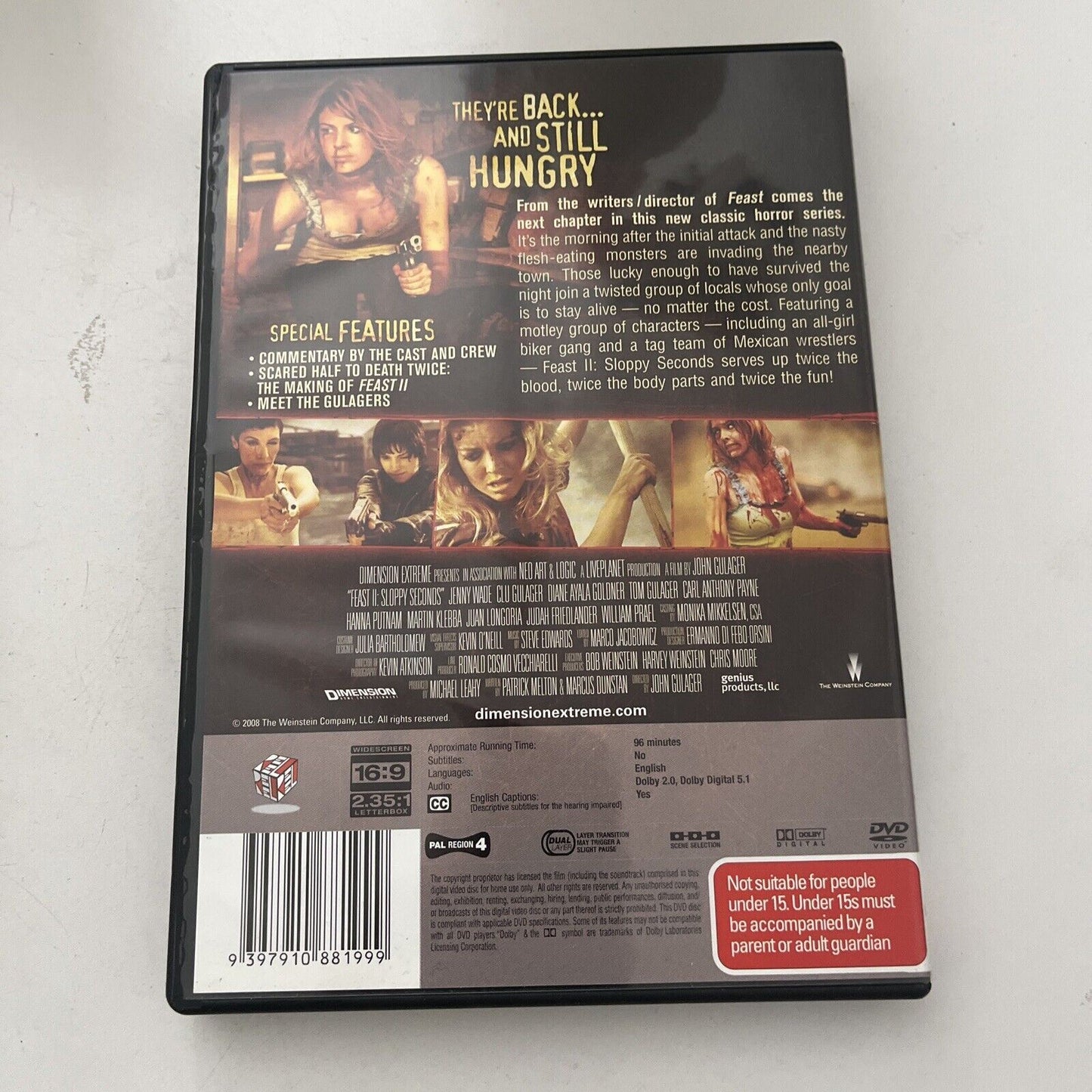 Feast 2 - Sloppy Seconds (DVD, 2008) NEW Jenny Wade, Clu Gulager, Regi ...