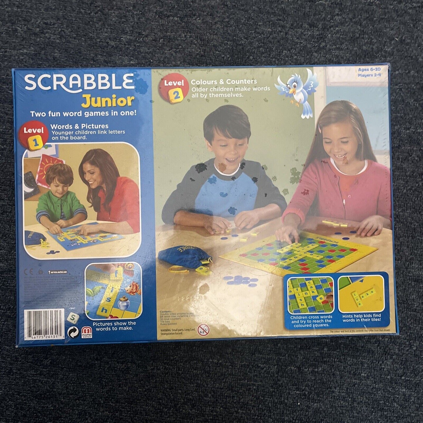 Scrabble Junior Board Game Mattel Two Fun Word Games In One! 2018*New Sealed*