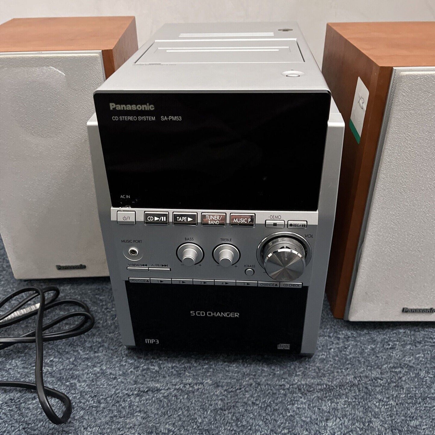 Panasonic SA-PM53 5-CD Changer Cassette Radio *Working but LED not turning on*