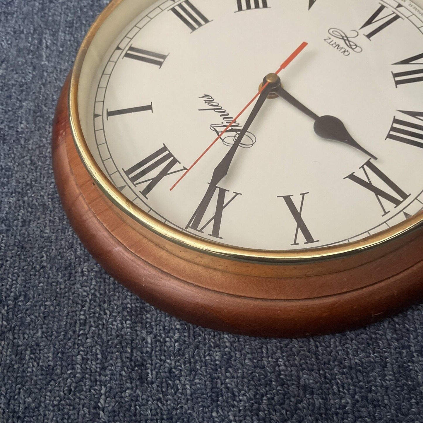 Flinders Wall Clock Quartz 28cm Diameter Wooden Frame