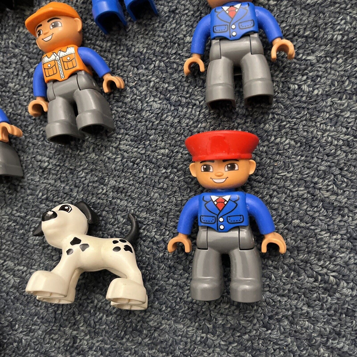11x Lego Duplo Figure Construction Workers, Boy, Dog, Goat, Train Conductor