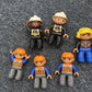 11x Lego Duplo Figure Construction Workers, Boy, Dog, Goat, Train Conductor