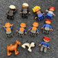 11x Lego Duplo Figure Construction Workers, Boy, Dog, Goat, Train Conductor