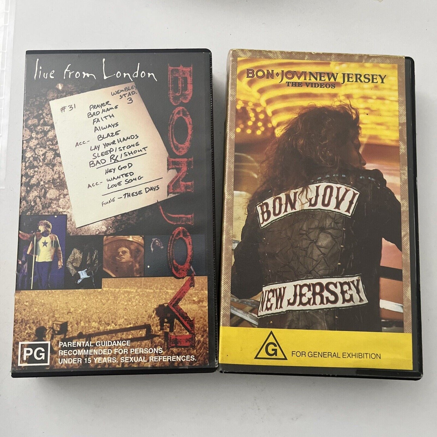 Bon Jovi - Live From London / New Jersey The Videos (VHS, 1995) PAL