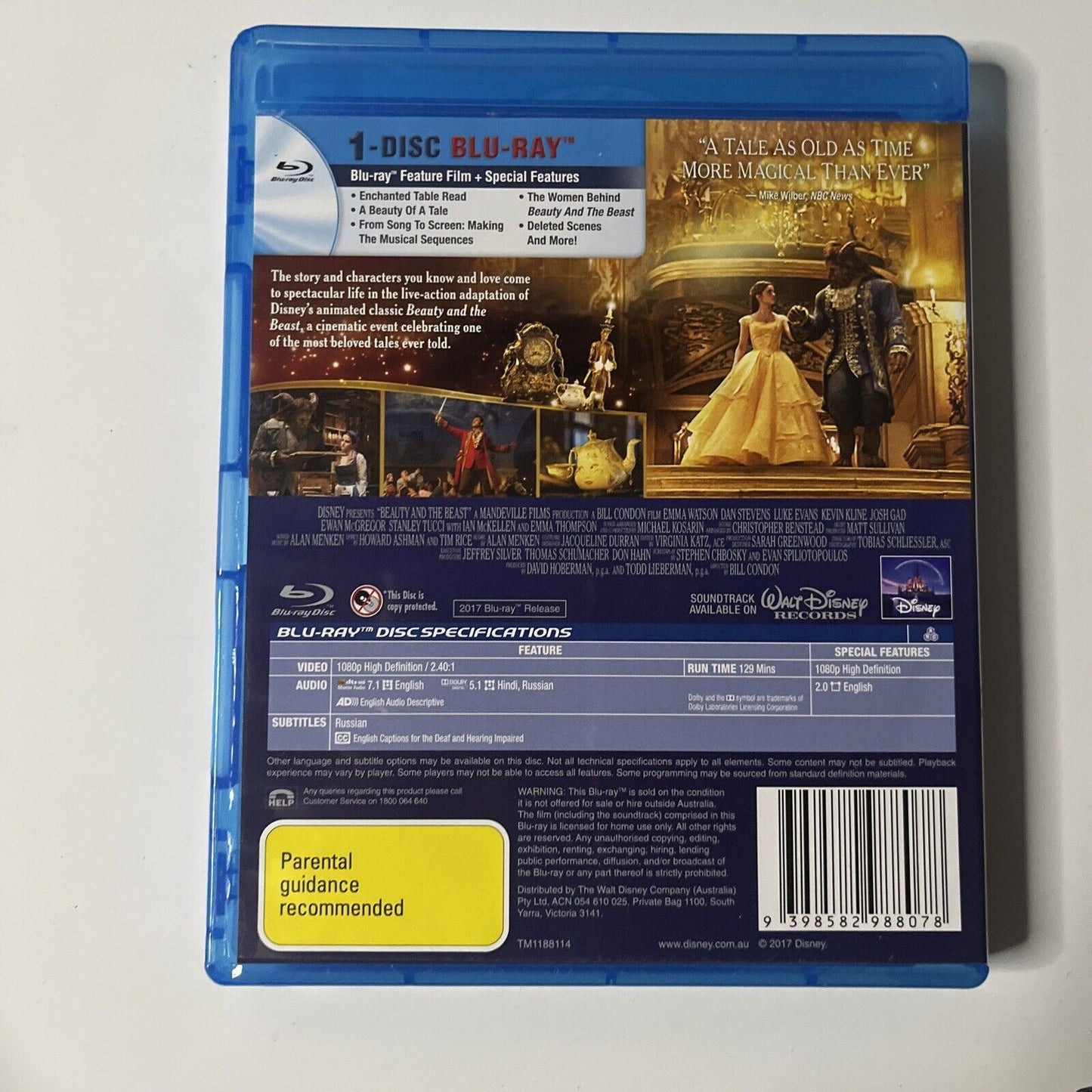 Beauty And The Beast | Live Action (Blu-ray, 2017) Emma Watson, All Regions