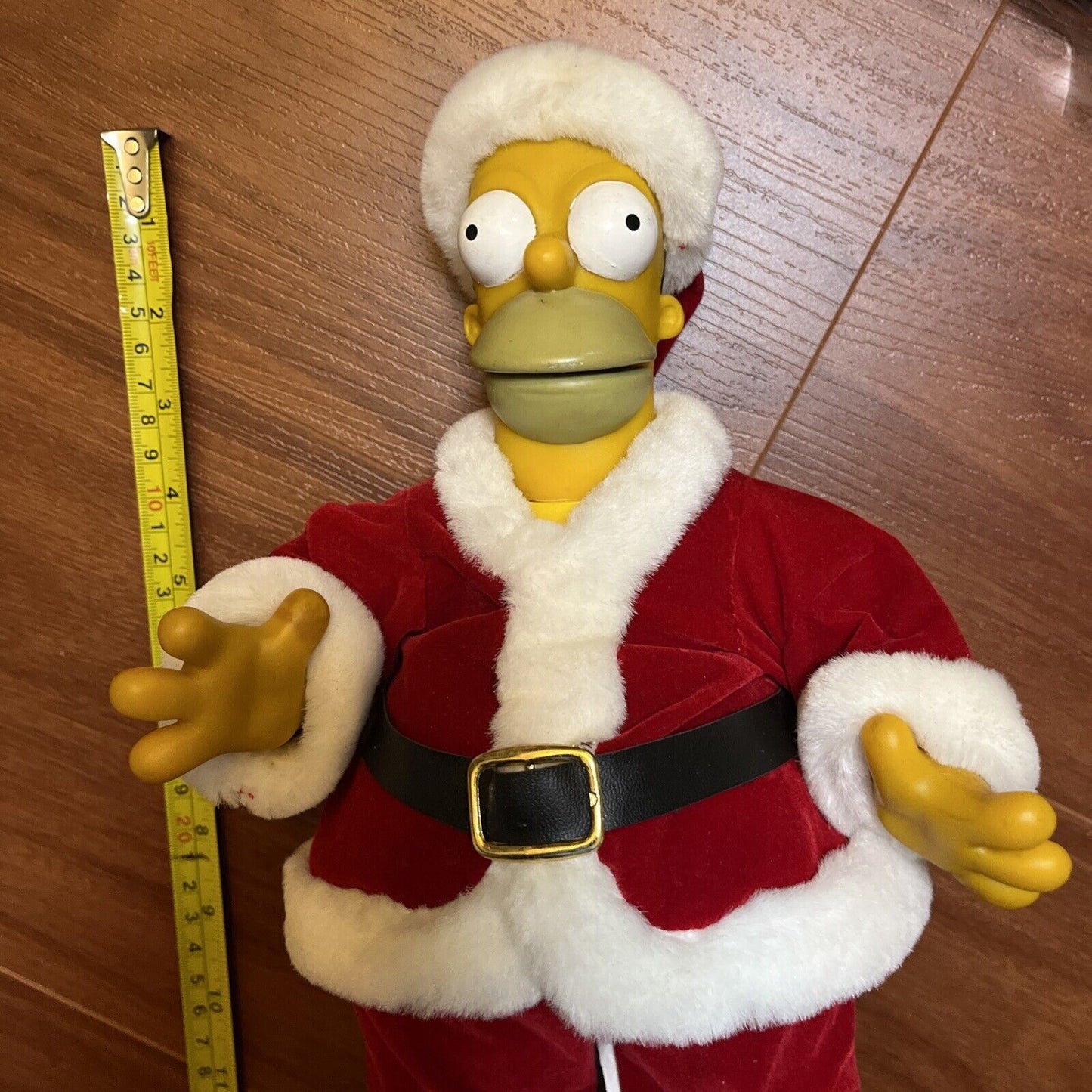 Homer Simpson Father Christmas 13" Dancing & Singing Figure 2002 Gemmy