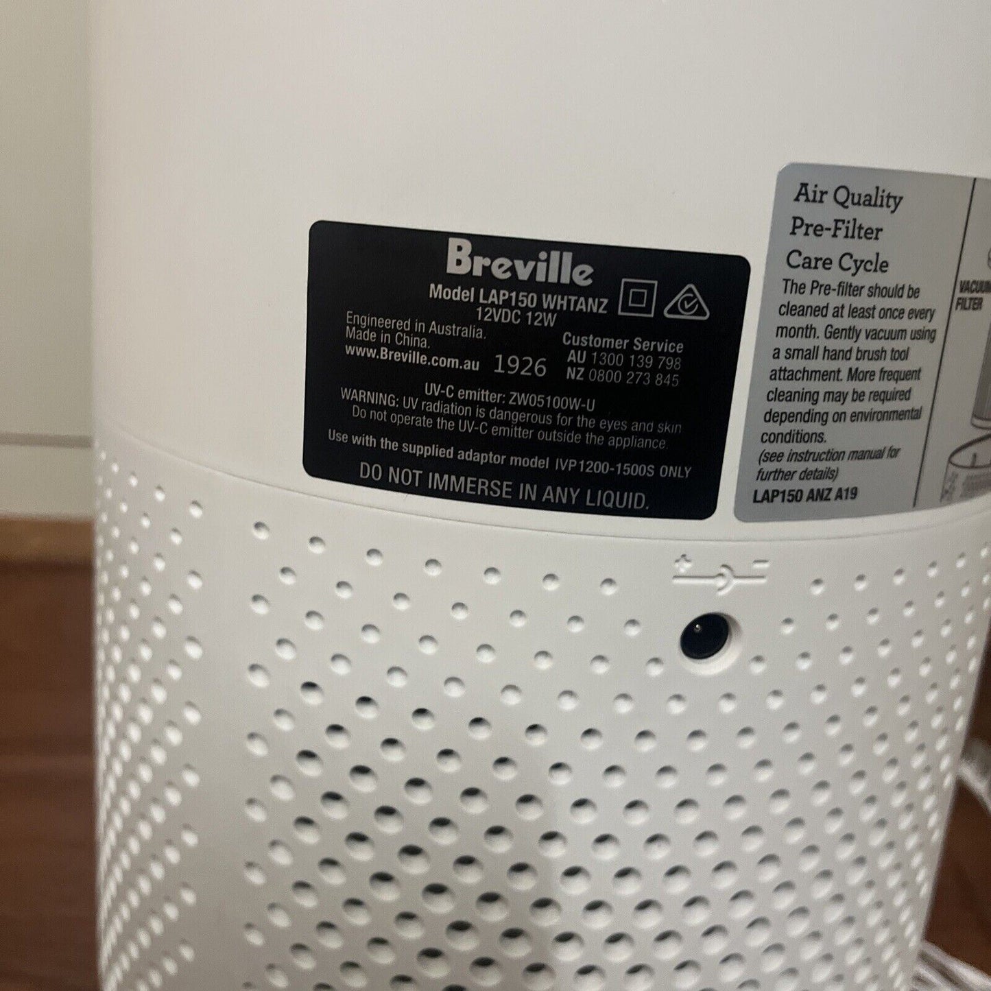 Breville LAP150WHT The Easy Air Purifier