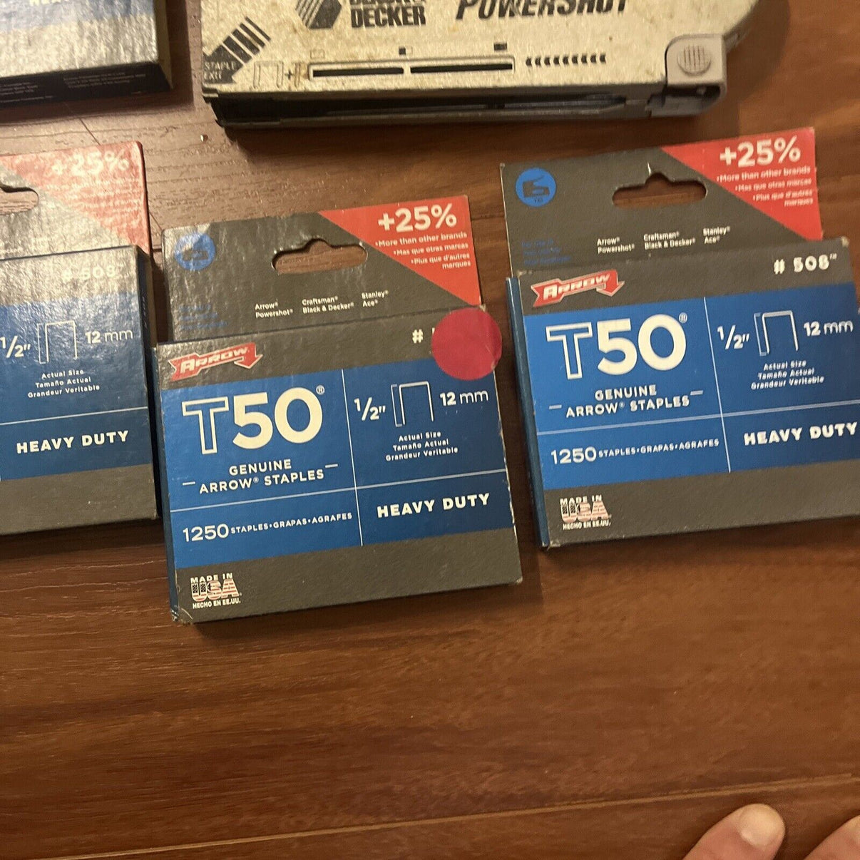 Black & Decker PowerShot Staple Gun with 6x Set of T50 Arrow Heavy Dut