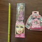 Barbie Doll Rose Print Dress 11" Scrunchie, 2x Hair Clips 6x Hair Ties 2011