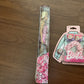 Barbie Doll Rose Print Dress 11" Scrunchie, 2x Hair Clips 6x Hair Ties 2011