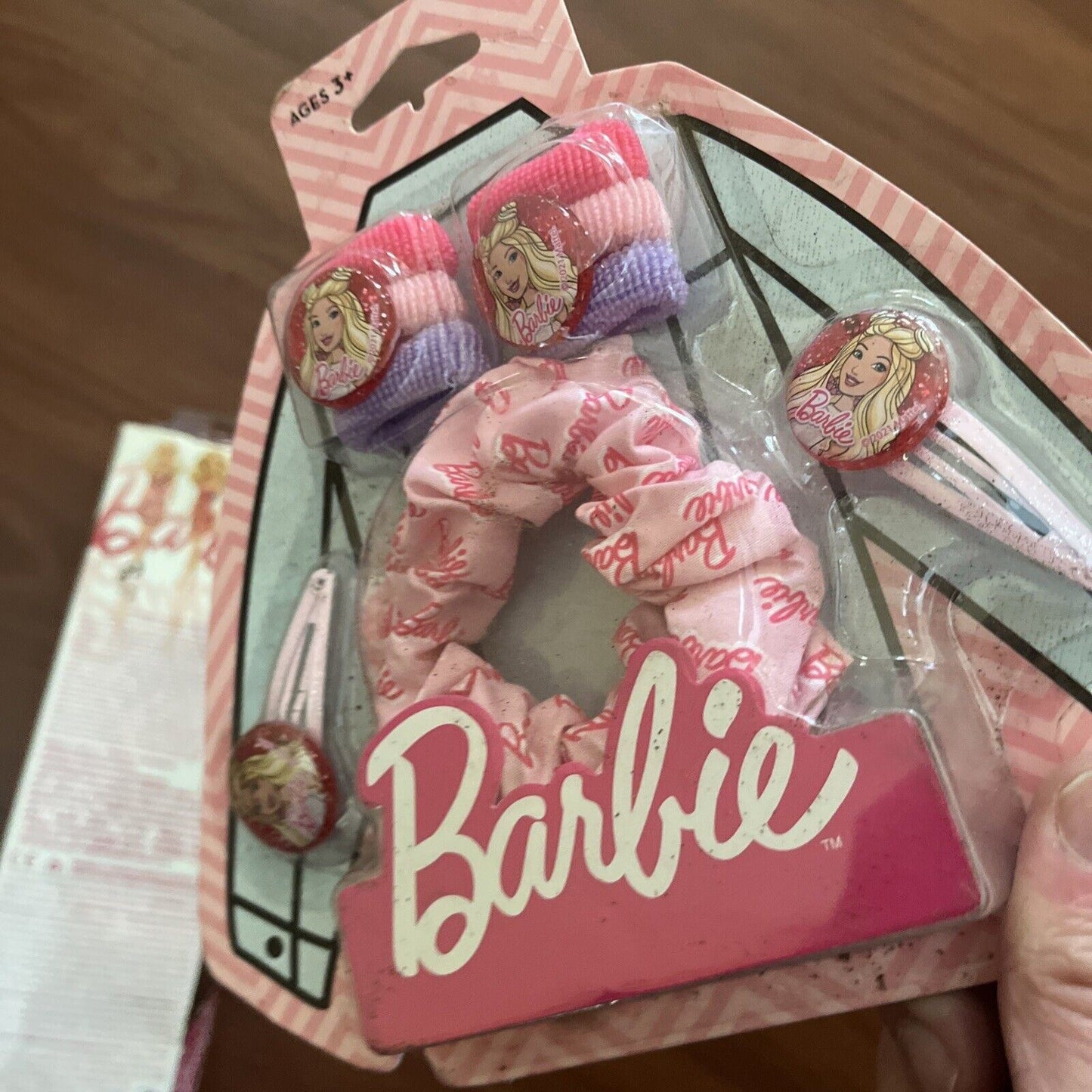 Barbie Doll Rose Print Dress 11" Scrunchie, 2x Hair Clips 6x Hair Ties 2011