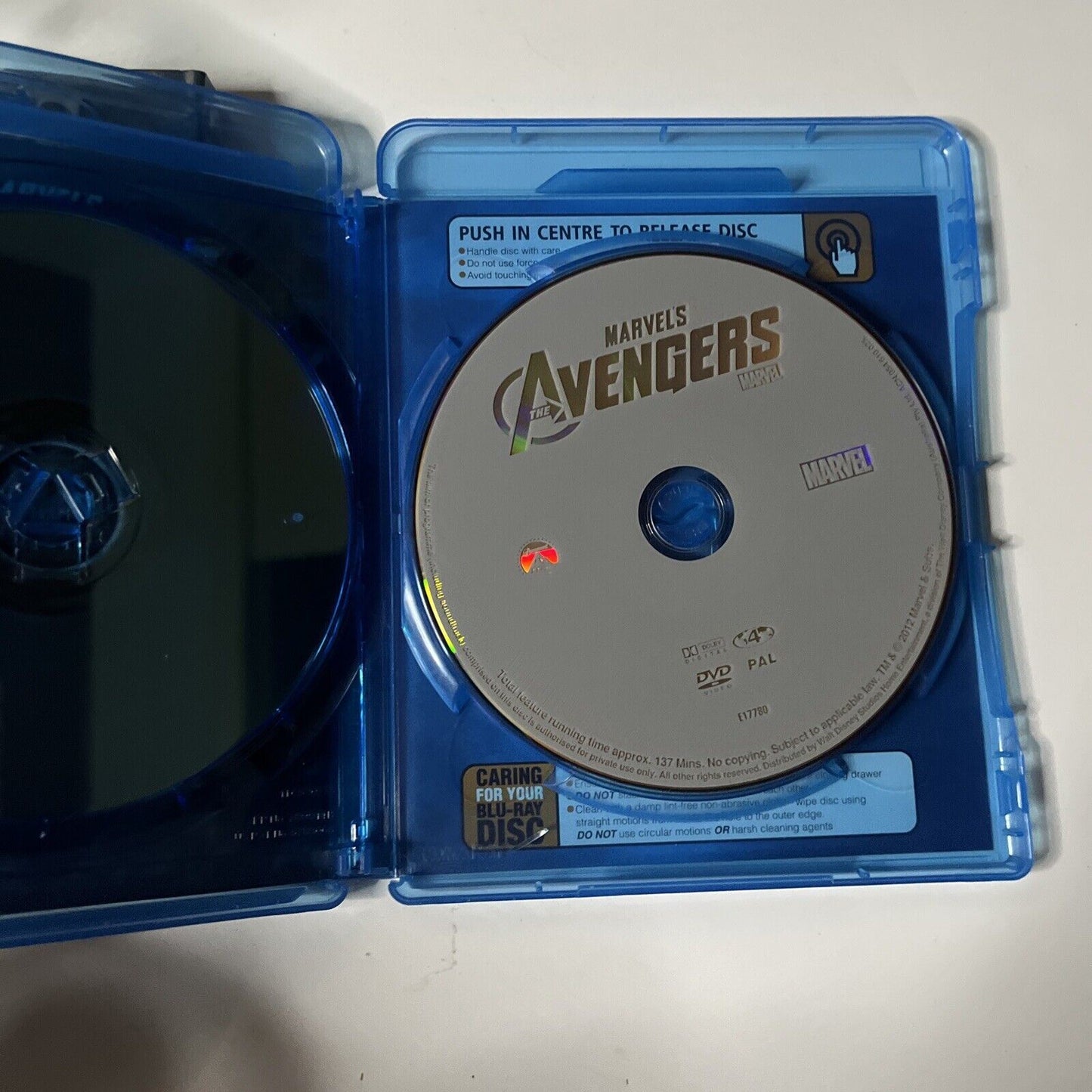 Marvel's The Avengers (Blu-ray + DVD, 2012, 2-Disc) Region B Chris Hemsworth