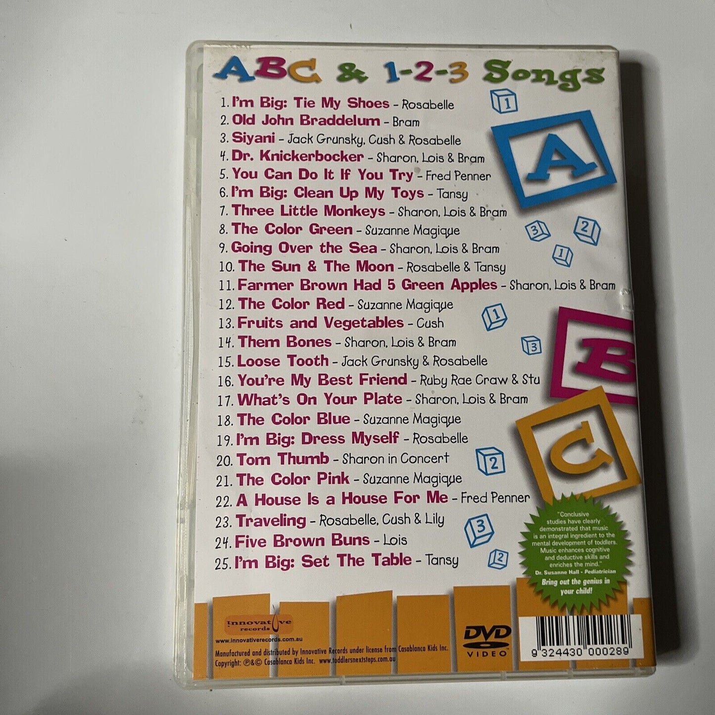 ABC & 1-2-3 Songs Toddlers Next Steps (DVD)  All Regions