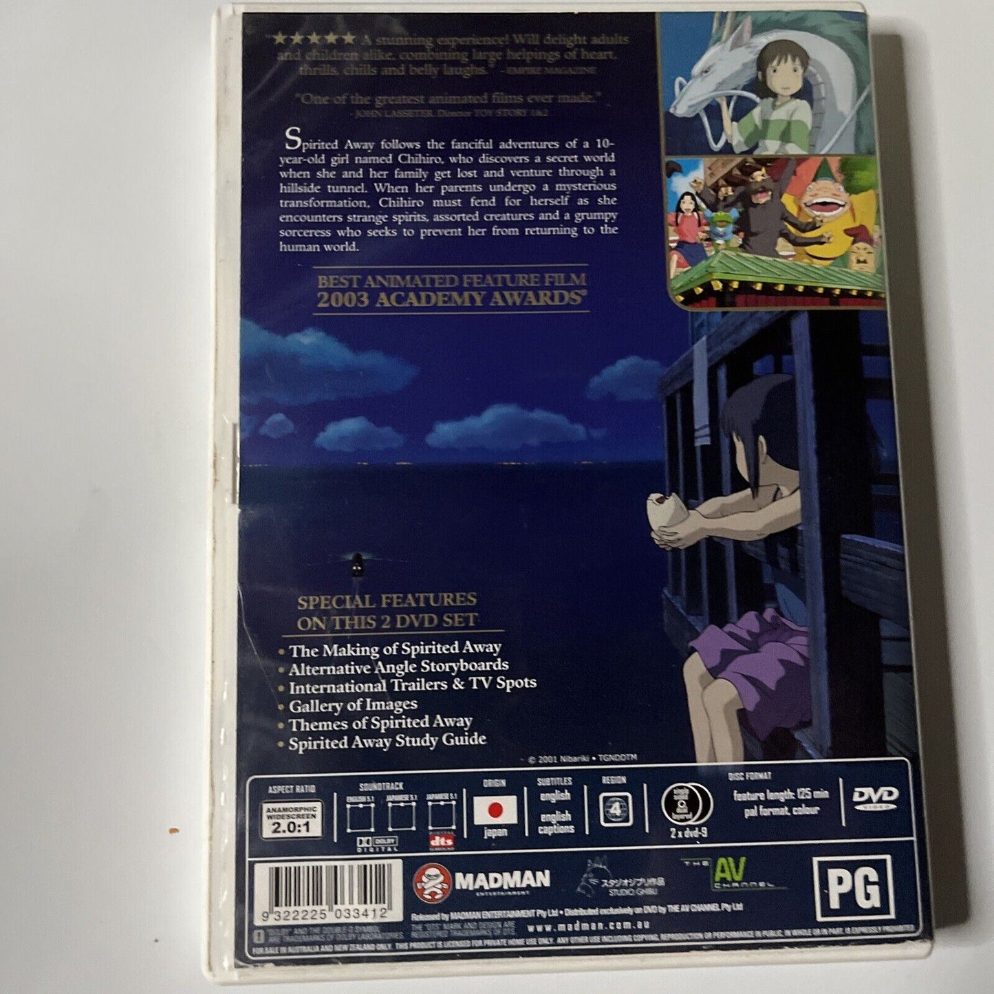 Spirited Away (DVD, 2002, 2-Disc) Hayao Miyazaki Region 4