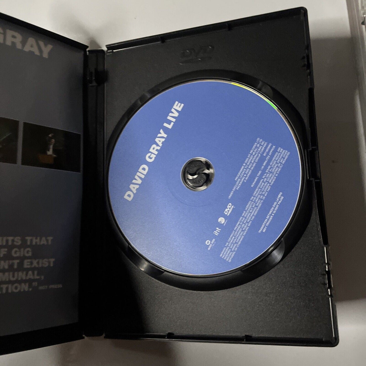 David Gray - Live (DVD, 2000) Region 4&2