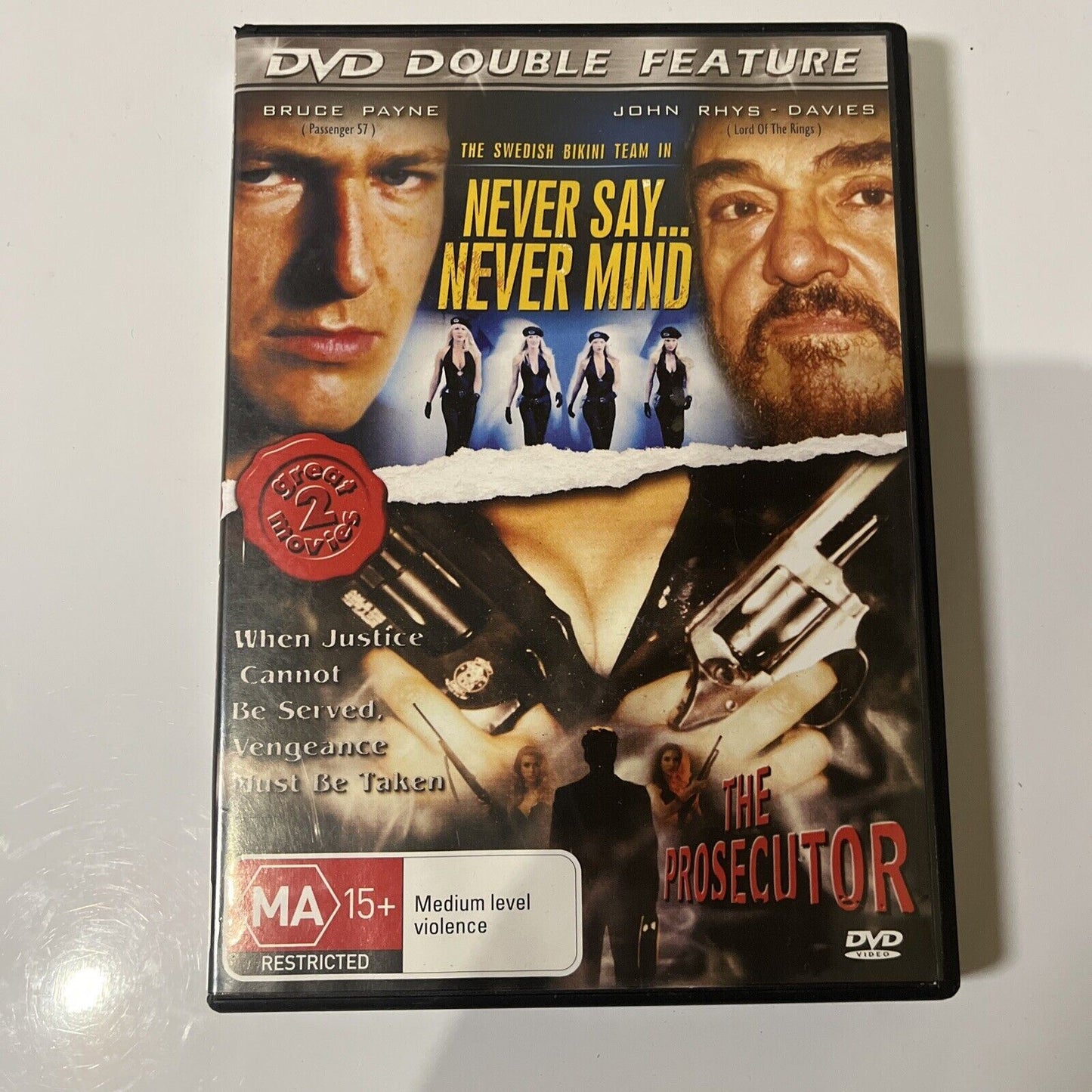 Never Say Never Mind / The Prosecutor (DVD) Bruce Payne, All Regions