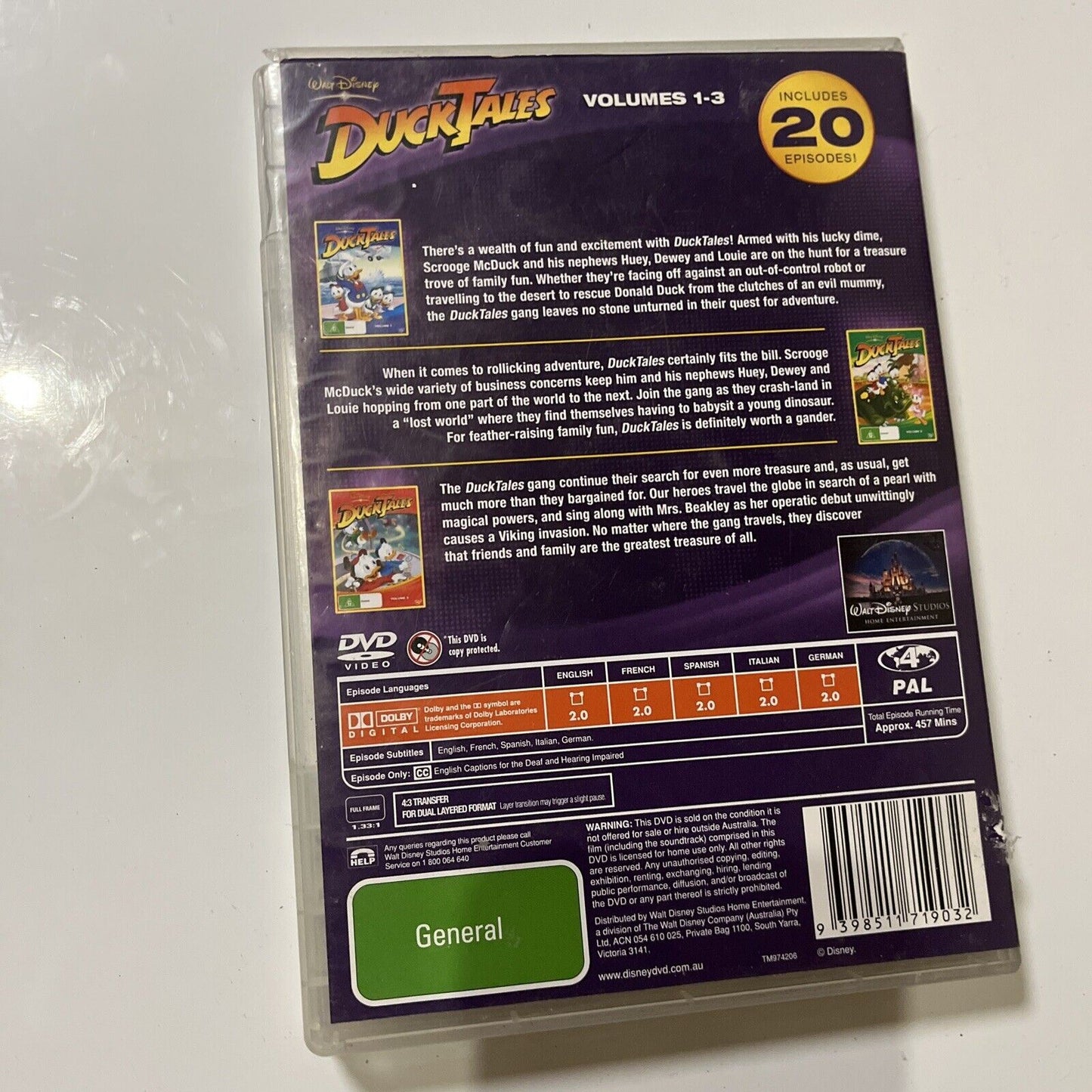 Ducktales : Vol 1-3 (DVD, 2011, 3-Disc) Region 4