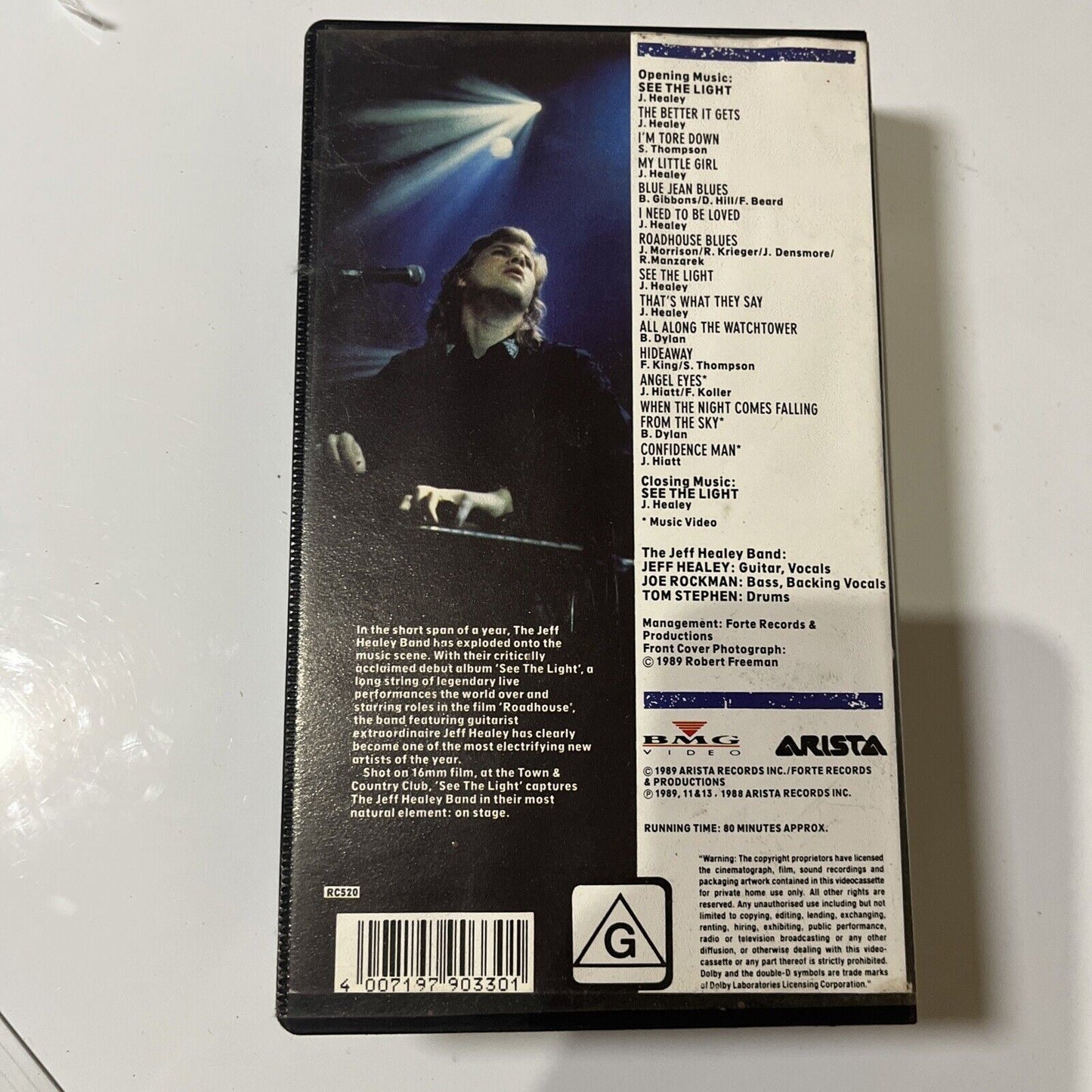 The Jeff Healey Band - See The Light (VHS, 1989)  PAL Video