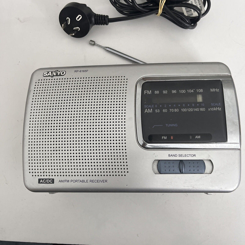 Sanyo RP-6165F AM/FM Portable Receiver Radio *No Battery Cover* – Retro ...