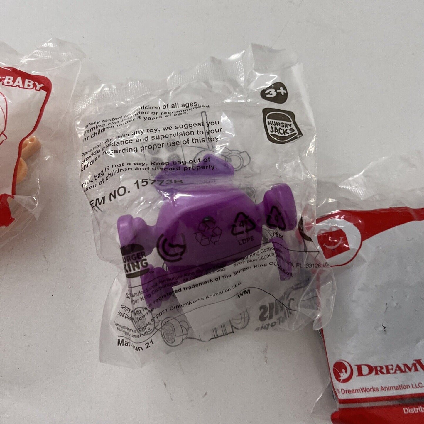 5x DreamWorks McDonald's Hungry Jack's Toy: Trolls, Toothless Poppy, Boss Baby