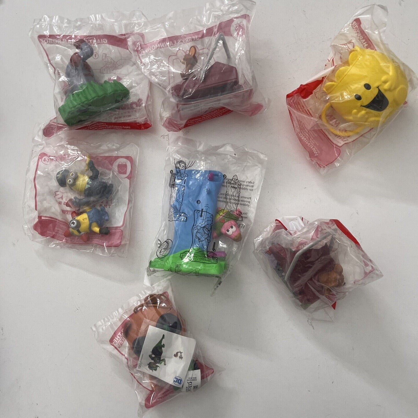 7x McDonald's Hungry Jack's Promotional Toy: Minions, Tom & Jerry, Mr Happy Cup