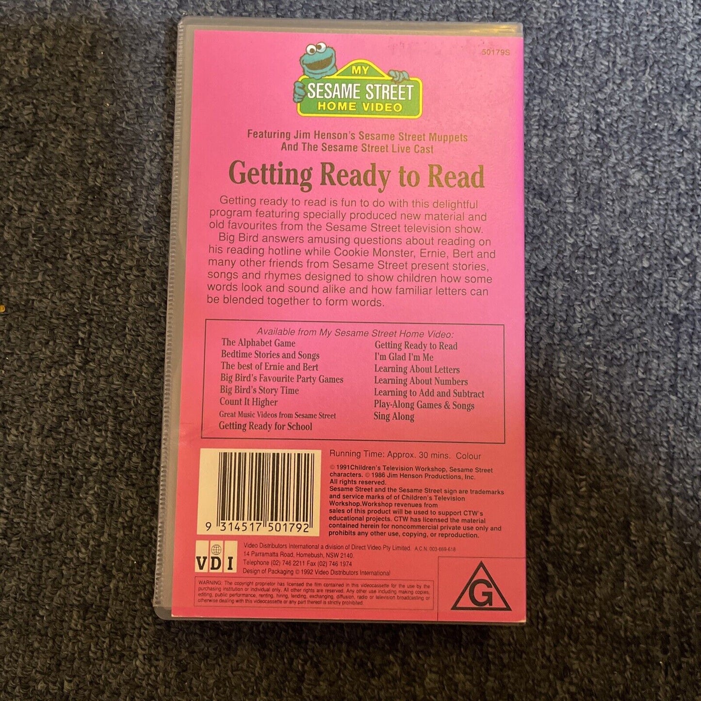 Sesame Street - Getting Ready to Read, Getting Ready For School (VHS, 1991) PAL