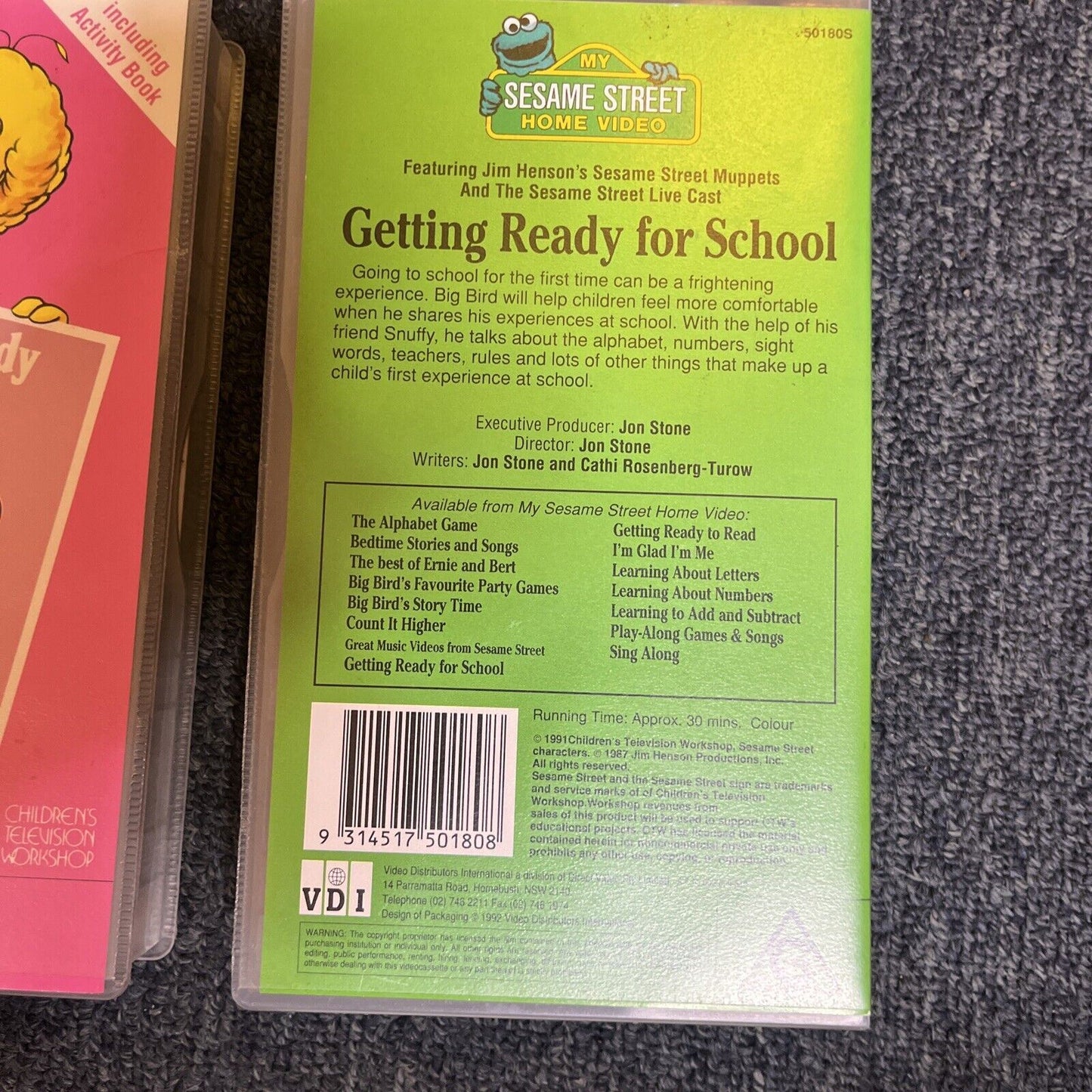 Sesame Street - Getting Ready to Read, Getting Ready For School (VHS, 1991) PAL