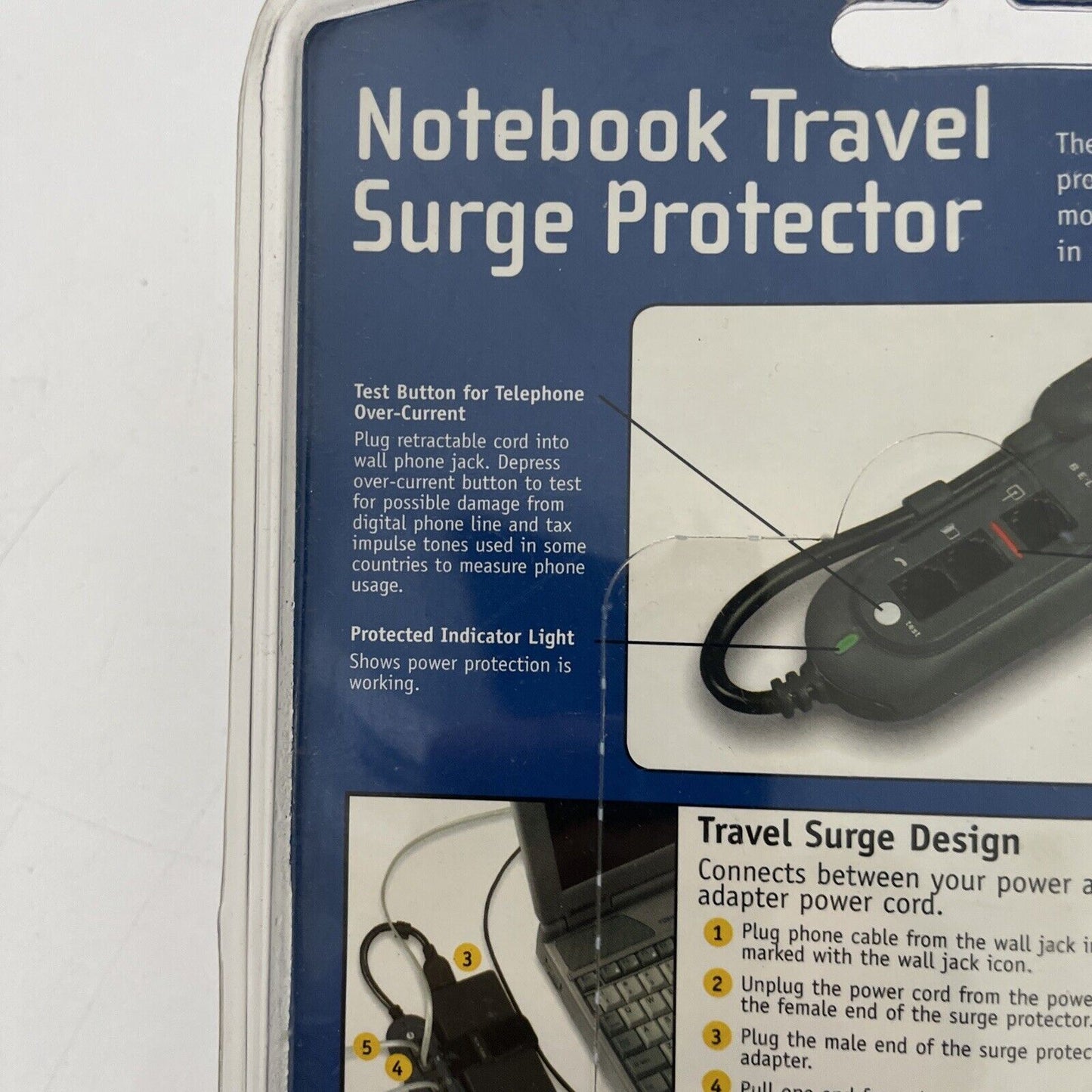 Belkin Notebook Surge Protection Includes 2m Retractable Phone Cable *New*