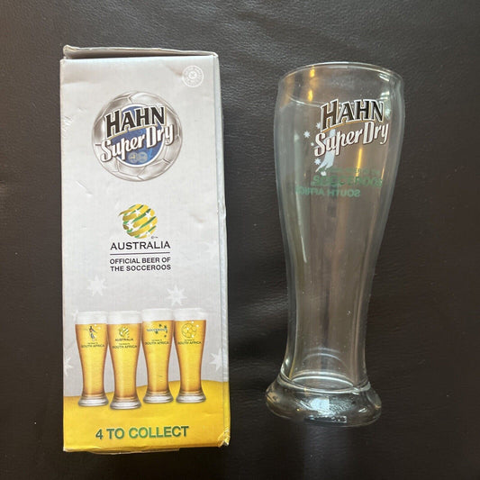 Australia Socceroos Limited Edition Hahn Super Dry Beer Glass 425ml Crown