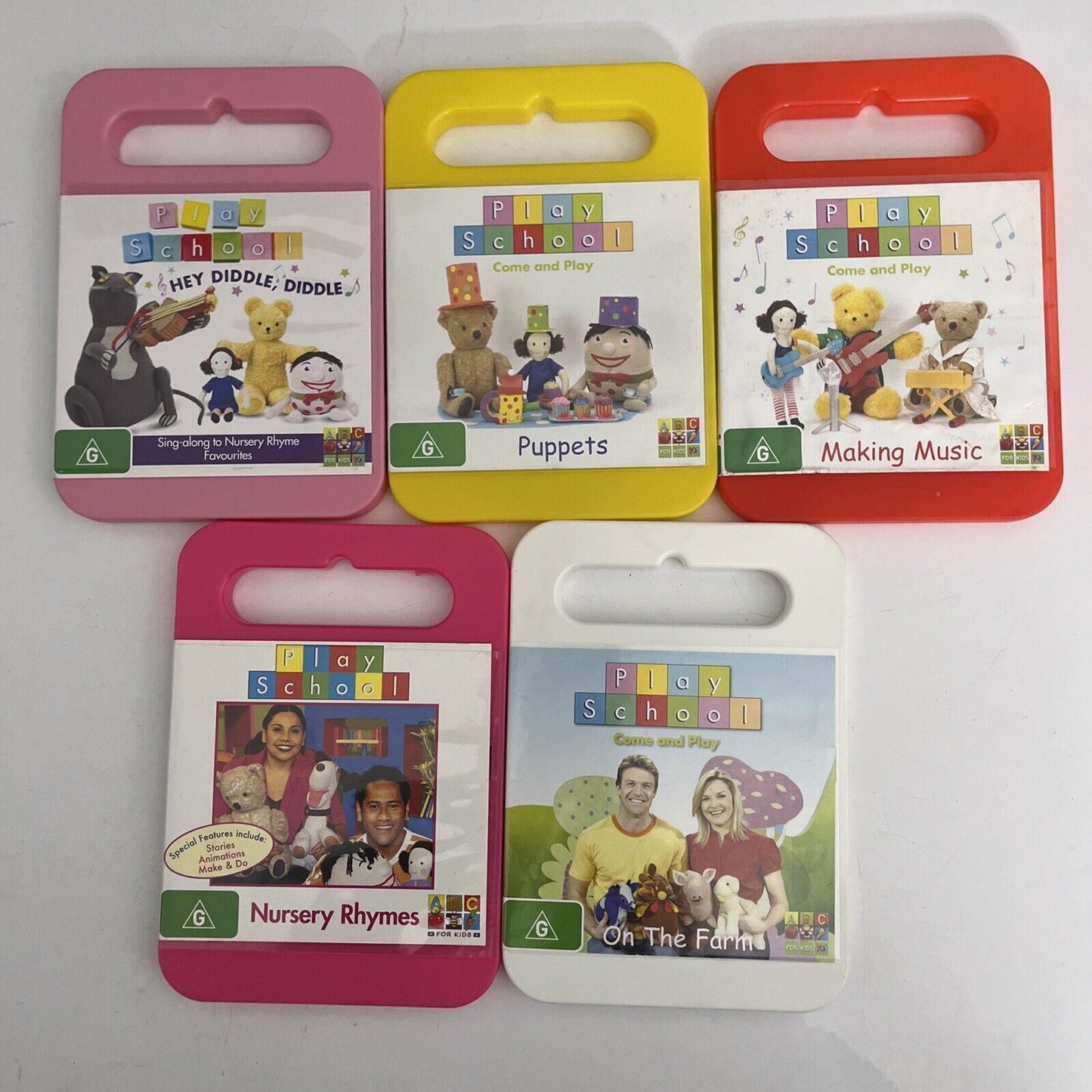 5x Play School DVDs Lot Justine Clarke, Colin Buchanan Region 4