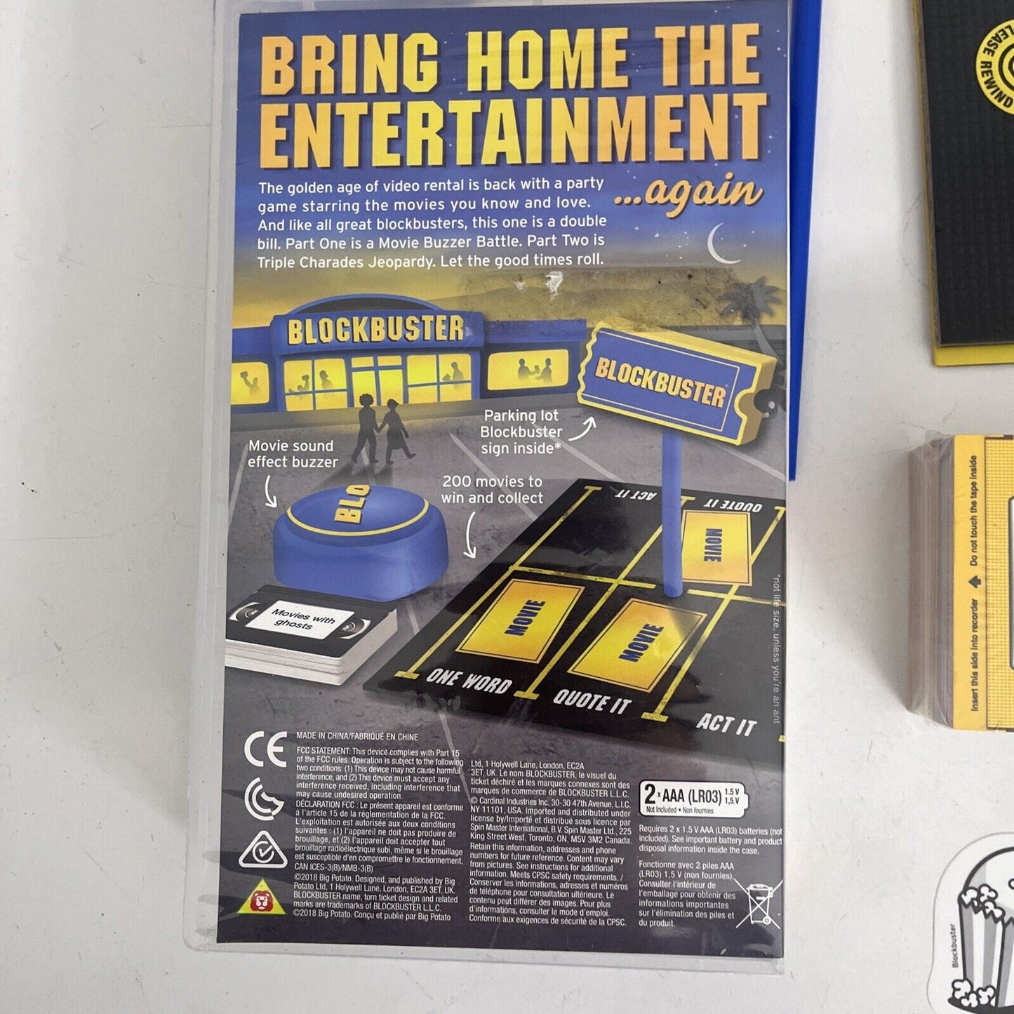 Blockbuster Party Game Card Packs Never Used. Retro VHS Case.