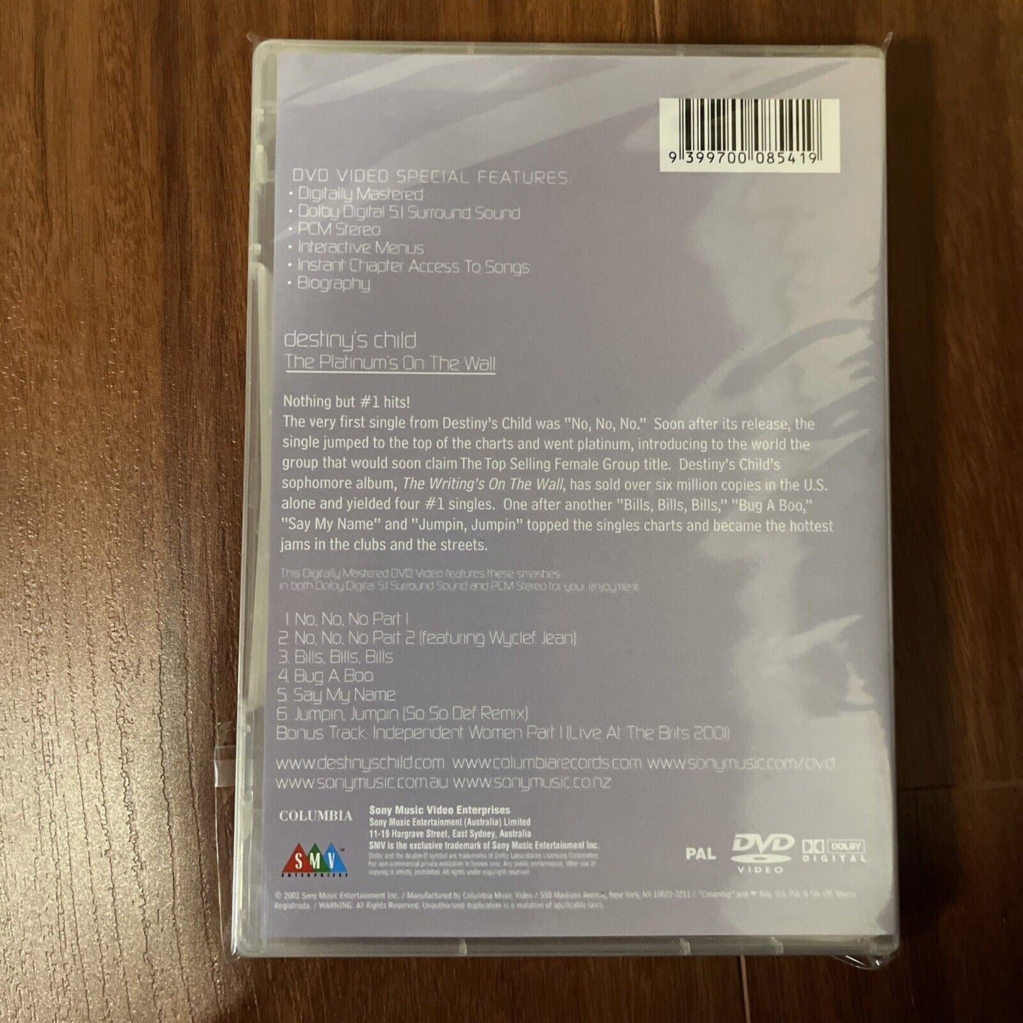 Destiny's Child - The Platinum's On The Wall (DVD, 2001)  NEW All Regions